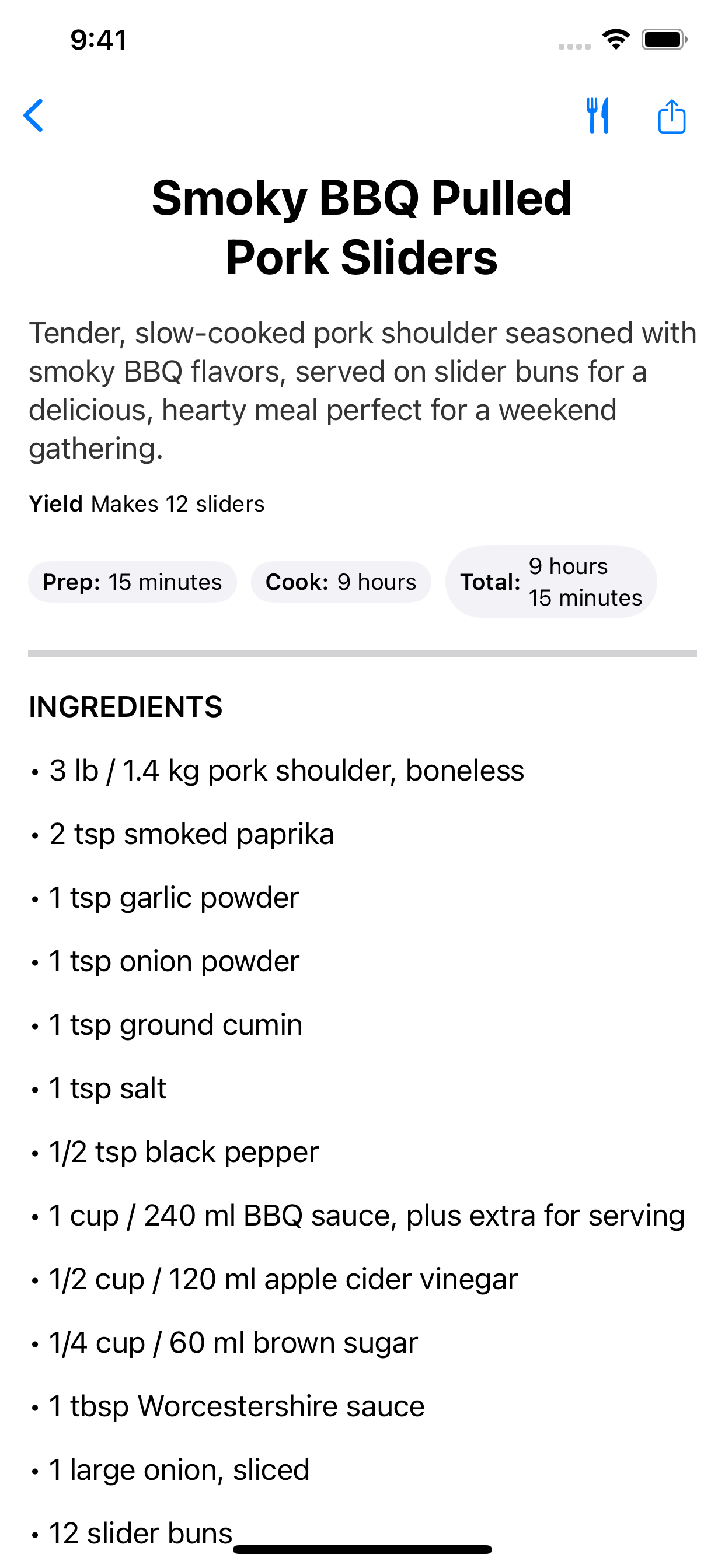AbraCook full recipe screen